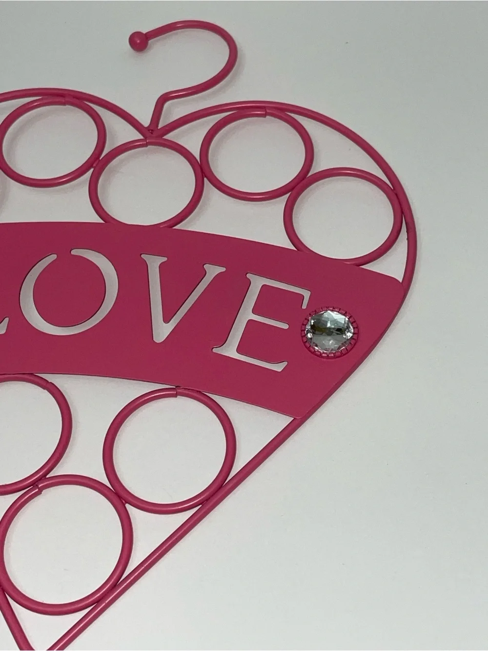Organiz-her Pink Heart Jeweled Accessory Holder